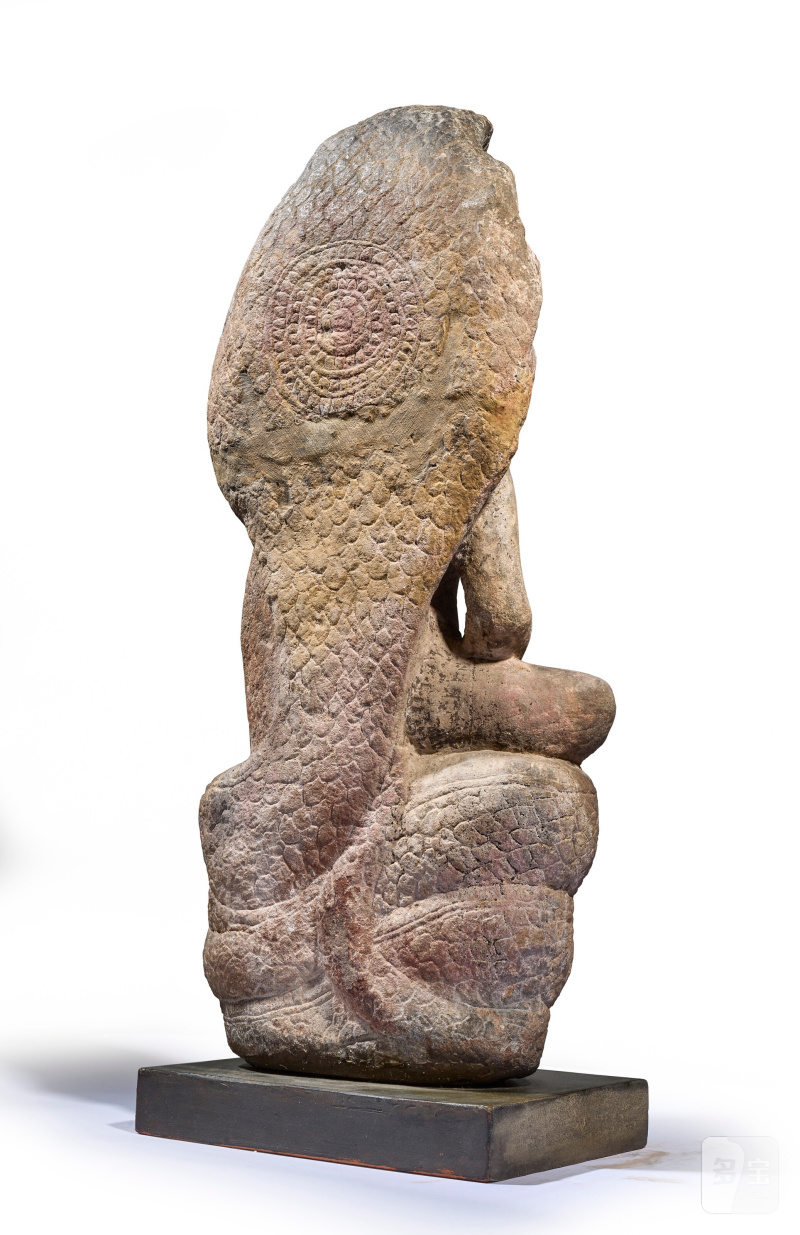 柬埔寨 高棉帝國 巴戎風格 十三世紀 砂岩穆查林陀佛像  CAMBODIA, KHMER PERIOD, BAYON STYLE, 13TH CENTURY - 图4